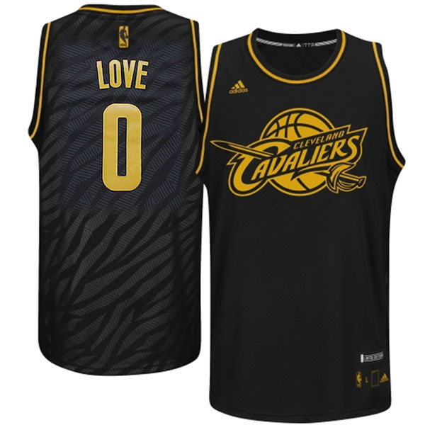 Men's  Cavaliers #0 Kevin Love Precious Metals Swingman Black Jersey